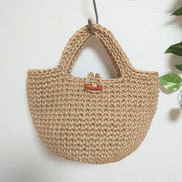 102 麻ひもバッグ ハンドメイド 麻紐バッグ