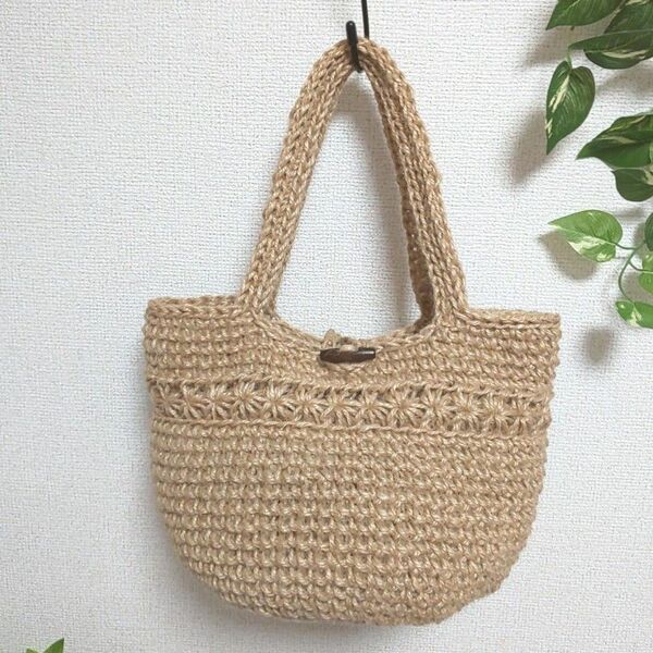 139 麻ひもバッグ ハンドメイド 麻紐バッグ