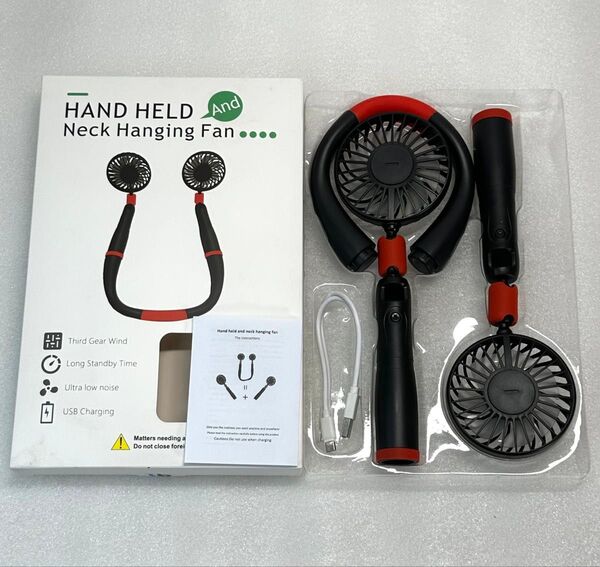 新品 首掛け扇風機 ハンディファン ネッククーラー ハンズフリー ブラック 高評価