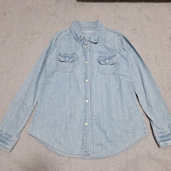 AZUL BY MOUSSY ダンガリー デニム シャツ 長袖 アズール