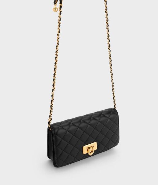 CHARLES&KEITH チャールズ&キース Cressida クレシダ キルトプッシュロッククラッチ