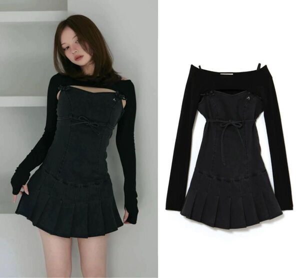 正規品 アンドマリー andmary bonnie denim mini dress 上のみ