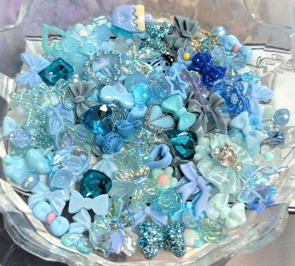 水色系 青 デコパーツ ハンドメイド