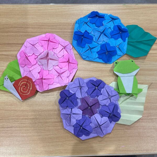 紫陽花 折り紙 セット売り 壁面飾り