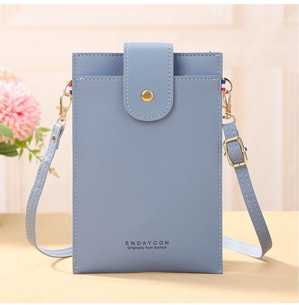 今月まで売り切りセール!スマホショルダー スマホケース ミニ財布 財布 ショルダー ブルー 水色 メンカラ 推し活 カードケース