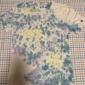 希少 チャンピオン ダイダイ 総柄 クルーネックTシャツ Mサイズ