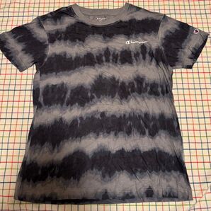 チャンピオン ダイダイ 総柄 クルーネックTシャツ Sサイズ