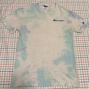 希少 チャンピオン ダイダイ 総柄 クルーネックTシャツ Sサイズ