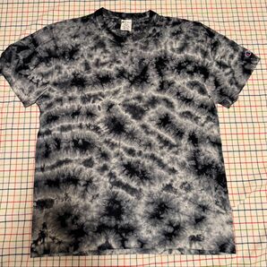 希少 チャンピオン ダイダイ 総柄 クルーネックTシャツ Lサイズ