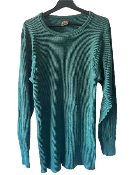 GREATLAND APPAREL サーマル カットソー トップス 長袖 ロンT Tシャツ 通気性 緑 グリーン アメリカ古着