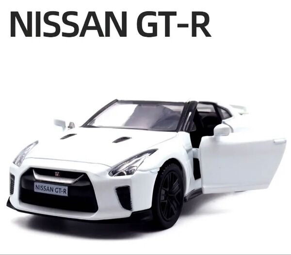 未開封 MAKEDA 日産GT-R R35用 ホワイト ドアを引き戻せるシミュレーション合金カーモデル コレクション ミニカー