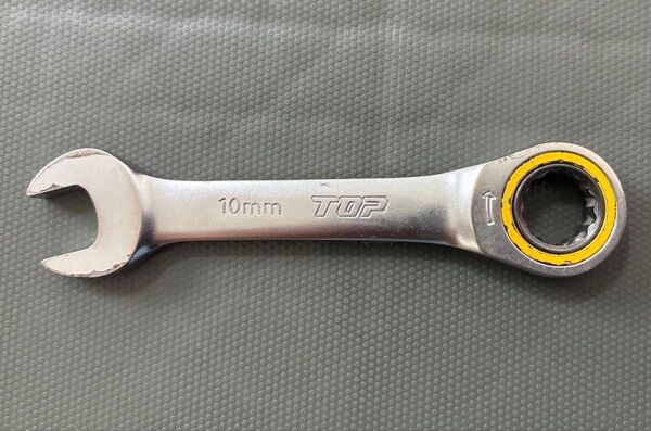 中古 トップ工業 (TOP) ショートラチェットコンビ 対辺10mm 本締め可 送り角度5°超コンパクト RCW-10S