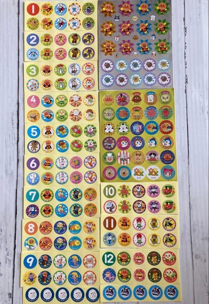 アンパンマンごほうびシール130個数字含む+キラキラシール2シート