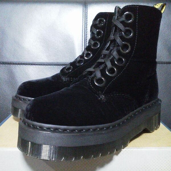 Dr.Martens MOLLY UK5 黒 厚底 ベルベット JADON