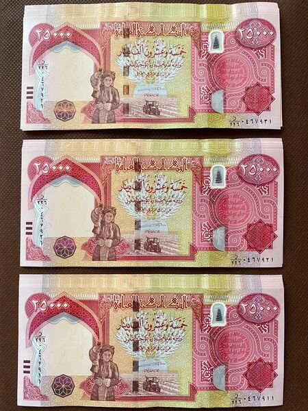 ☆イラクディナール☆25000IQD 30枚☆保証書付き☆未使用品☆