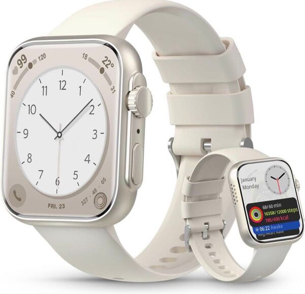 スマートウォッチ Bluetooth 防水 軽量 タッチスクリーン ゴールド Watch