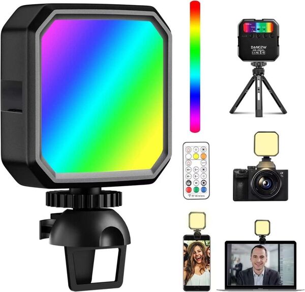 アクションカメラ 一眼レフカメラ 小型 LEDライト 撮影用ライト 補助照明 ビデオライト