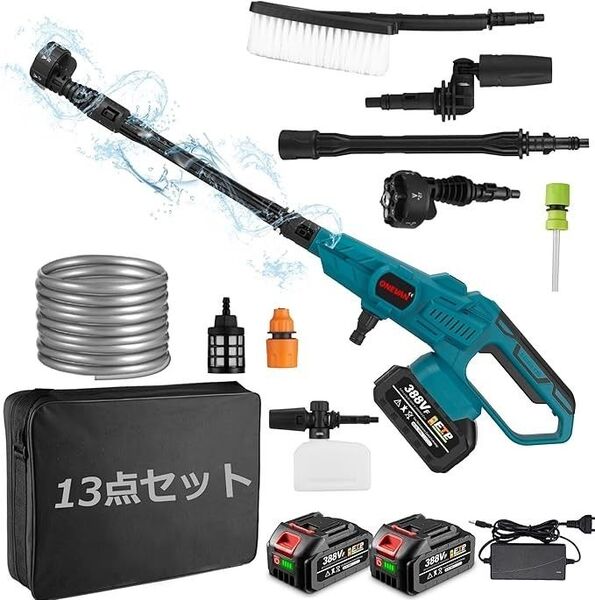高圧洗浄機コードレス 充電式 家庭用 6-in-1 6種類噴射モード ブラシレスモーター搭載 最大吐出圧力6MPa