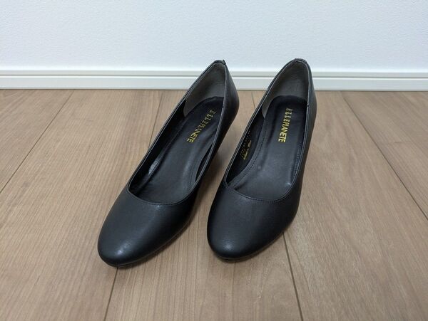 ELLE PLANETE ウェッジソールパンプス 黒 23cm
