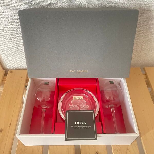 HOYA☆CRYSTAL☆WINE BOTTLE COASTER☆ホヤクリスタル