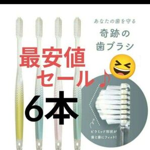 【正規品】奇跡の歯ブラシ バージョンアップ品 大人用歯ブラシ 衛生用品 仕上げ磨き 虫歯予防 6本 tkpg