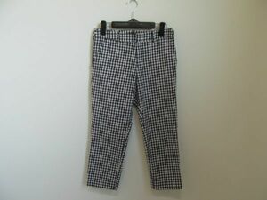 (35435)C.D.S BASICsi-ti-es Basic silver chewing gum check pants navy series S USED