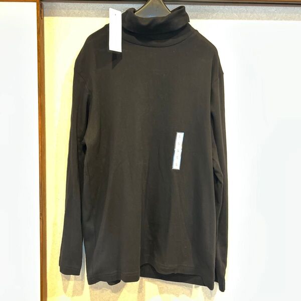 【新品タグ付き】GU ソフトコットンタートルネック 長袖TシャツS