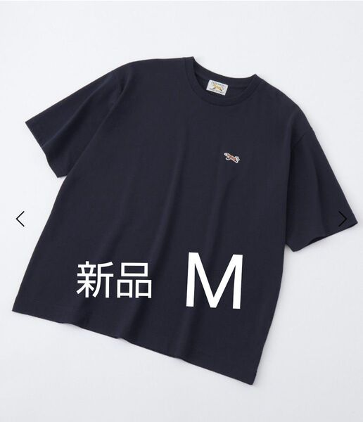 PENNEYS/ペニーズ×モノマート 別注 THE FOX ロゴ ワッペン刺繍 ワンポイント ルーズ 半袖Tシャツ ネイビー