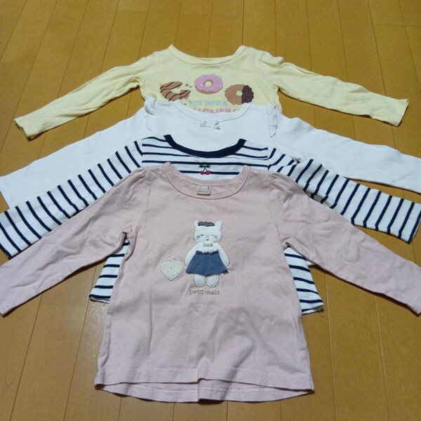 女の子 長袖カットソー トップス 4点セット まとめ売り