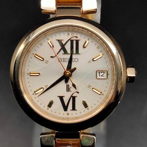 セイコー ルキア SSVW004 電波ソーラー レディース腕時計 1B22-0AC0 ワールドタイム 稼働品