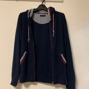 TAKAQ ジップアップパーカー ネイビー メンズ