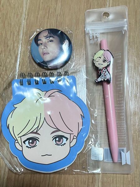 BTS V テテ DFANZA 缶バッジ IDOL メモ ボールペン セット バンタン グッズ TinyTAN