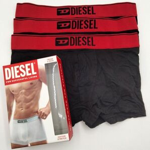 【Mサイズ】DIESEL(ディーゼル) ローライズボクサーパンツ レッド 3枚セット 男性下着 E7193