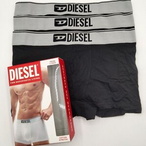 【Mサイズ】DIESEL(ディーゼル) ローライズボクサーパンツ シルバー 3枚セット 男性下着 E7193