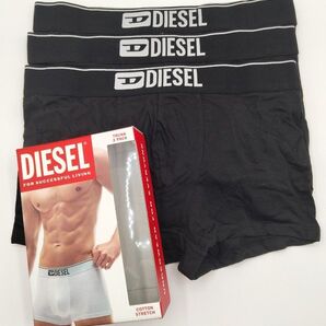 【Lサイズ】DIESEL(ディーゼル) ローライズボクサーパンツ Black 3枚セット 男性下着 E7193