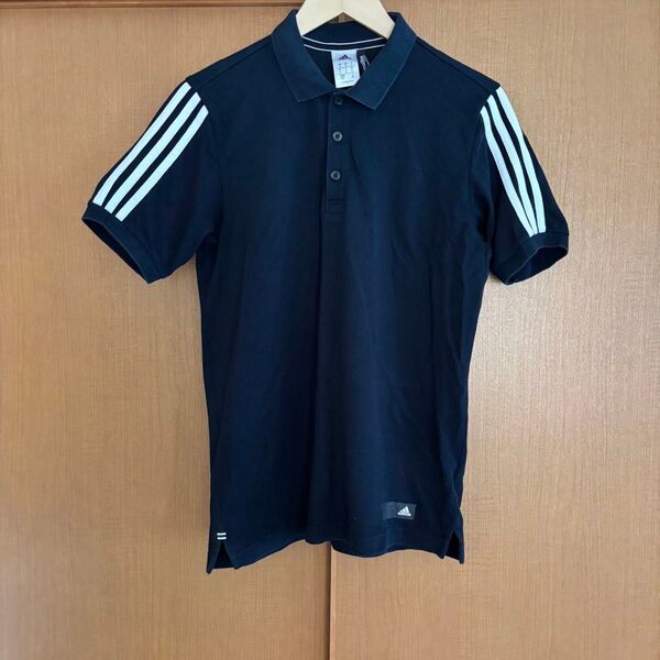 アディダス ポロシャツ バックプリント Mサイズ ゴルフウェア 半袖ポロシャツ 古着