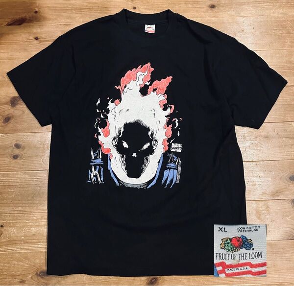 Tシャツ 古着 90s Fruit of the Loom マーベル XL レア Ghost Rider Marvel 美品