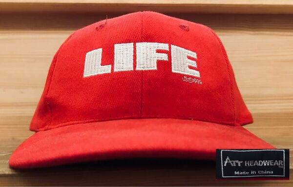 キャップ 帽子 90s LIFE 逃走人生 ムービー 映画 スナップバック 美品 エディーマーフィー 赤 6パネル 激レア