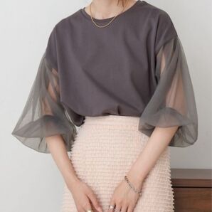 Bab バブ シアー ボリューム スリーブ トップス