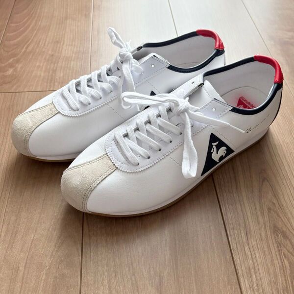 【美品】Le coq sportif ルコックスポルティフ ローカットスニーカー 27cm WHT レザー QL1NGC07WN