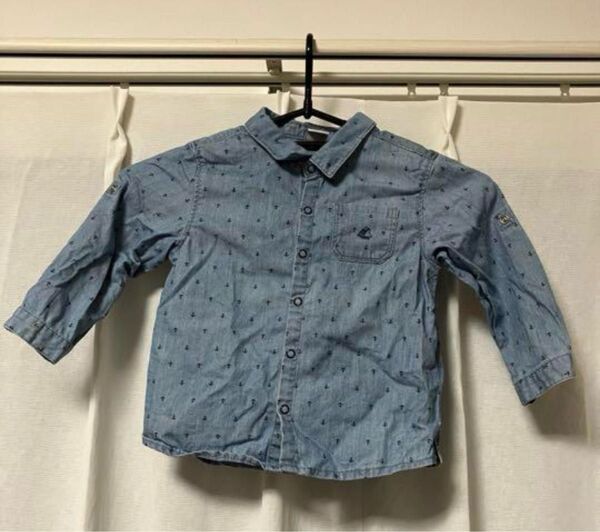 プチバトー ベビー 長袖シャツ シャンブレー イカリ 86cm 24m