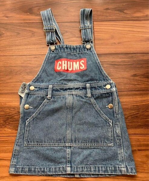 CHUMS デニム ジャンパースカート 110 オーバーオール 古着 子供服