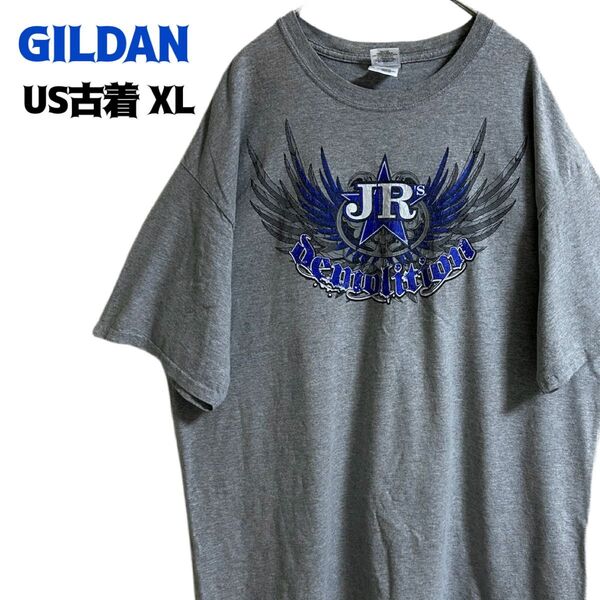 US古着 GILDAN ギルダン 半袖Tシャツ バックプリント 企業 XL ゆるだぼ ヴィンテージ
