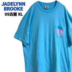 US古着 JADELYNN BROOKE 半袖Tシャツ バックプリント XL ゆるだぼ ライトブルー