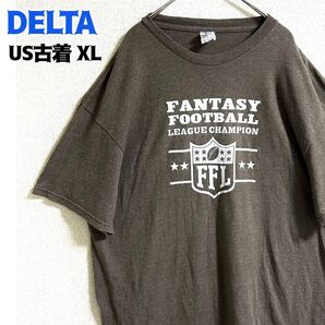 US古着 DELTA デルタ 半袖Tシャツ プリント ファンタジーフットボールリーグ FFL XL ゆるだぼ
