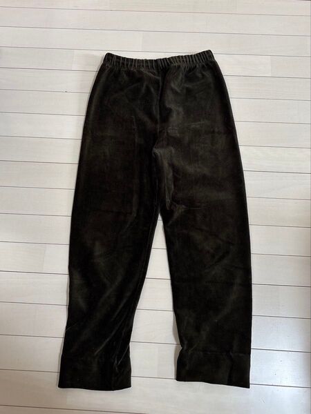 Used ベルベット生地 ストレートパンツ グリーン