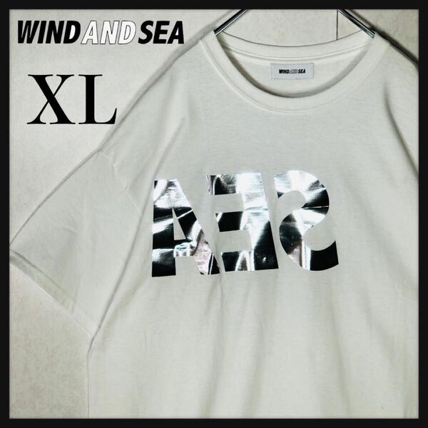 【希少XLサイズ】ウィンダンシー ワンポインロゴ ホログラムゴロ Tシャツ 白