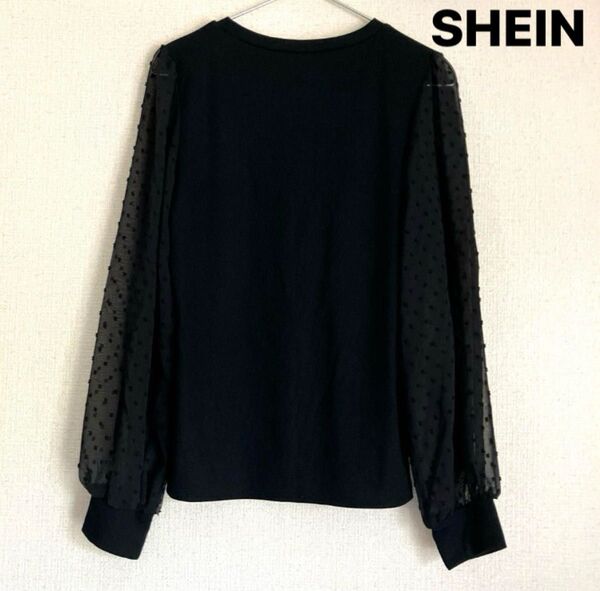 SHEIN シアースリーブトップス ブラック Lサイズ