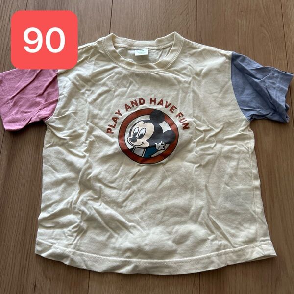 Tシャツ 半袖 子供 ベビー キッズ 90 しまむら ミッキー ベビーミッキー