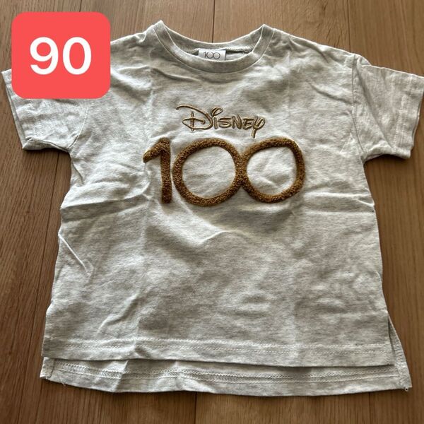 Tシャツ 半袖 グレー 90 ベビー キッズ しまむら ディズニー Disney 100周年 ミッキー ミニー スリット